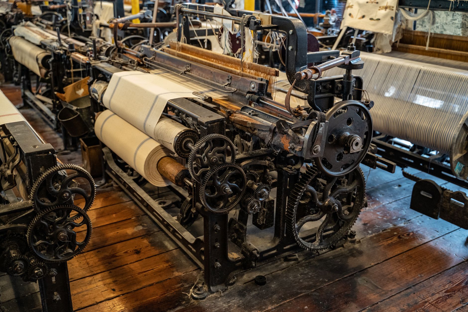machinery in an old textile factory in lodz